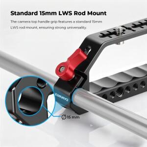 카메라 탑 핸들 그립 콜드/슈 퀵 릴리즈 치즈 마운트 포함 15mm 로드 클램프 DSLR 리그 핸드그립용