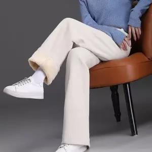 여성 따뜻한 융털 기모 안감 벤딩 코듀로이 밴딩 바지 (HSJ-WFG0LYB)