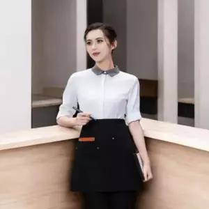 앞치마 허리 방수 쉐프 반 45cm 이쁜 여성 미니 짧은