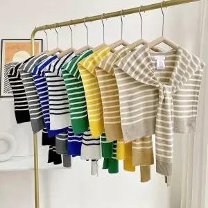 단가라 페이크 케이프 가디건 셔츠 레이어드 사계절