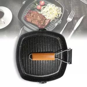 손잡이 캠핑 후라이팬 접이식 사각 프라이팬 가정용