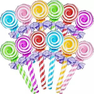 24개의 캔디 파티 장식 6가지 색상의 풍선 크리스마스 테마 및 생일 홀리데이 적합합니다