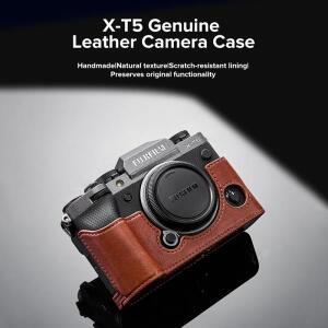 후지 X-T5  가죽 카메라 케이스 고 하프 후지필름 호환 디지털 바디 보호 그립