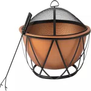 Fi Sense 62241 Pit Barzelonia CopperLook Burning Wood 경량 휴대용 야외 파이어 핏 뒷마당 벽난로 캠핑