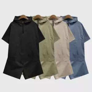 트레이닝복 여자용 반팔 후드 세트 반바지 아노락