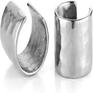 HZMAN 남성용 망치 이어 커프 귀걸이 연골 가벼운 피어싱 클립 없음 선물