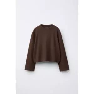 [국내배송] 자라 ZARA 소프트 터치 티셔츠 - 브라운 938108