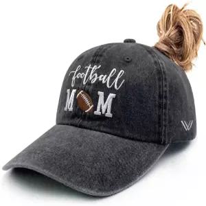 월딜 여성 자수 축구 엄마 포니테일 모자 빈티지한 고잡화 번 야구