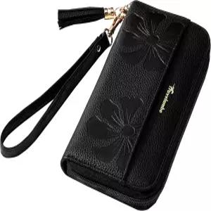 트래블람보 여성 지갑 태슬 바이폴드 클루스 손목 스트랩 긴
