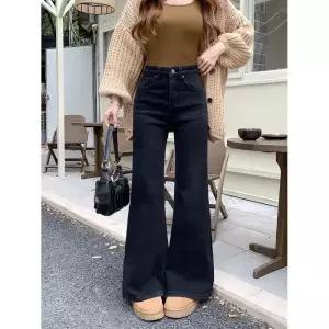 팬츠 가을 통 핫팬츠룩 일자 끌리는 와이드 하이웨스트 긴 여자청바지 원템3