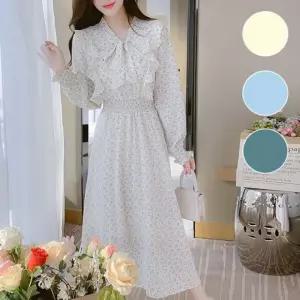 롱드레스 봄가을 롱원피스 마담룩 결혼식원피스 봄원피스 하객룩원피스 여성원피스 여자원 드레스 쉬폰원