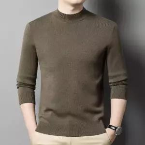 울 니트 가을 캐시미어 긴팔 터틀넥 남자니트 가디건 스웨터 반하이넥 원템3