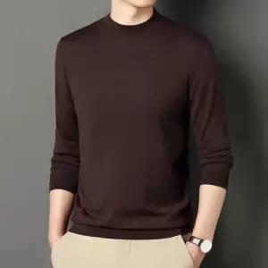 니트 긴팔 터틀넥 앙고라 얇은 솔리드 스웨터 반폴라 남자니트 반팔 원템2