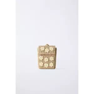 [국내배송] 자라 ZARA 페이크 라피아 플라워 백팩 - 브라운 984628