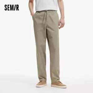 여름 팬츠 쿨 냉감 세미르 남성 바지 코튼 2026 린넨 리넨 루즈핏 스트레이트 솔리드 엘라스틱 허리 어반