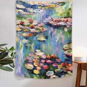 패브릭 들판 대형 가림막천 포인트 모네 명화 커튼 패브릭형 대형패브릭포스터 고양이 거실