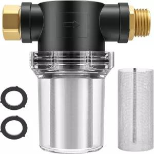 트윙클 스타 호스 필터 부착 라인 워터 100 메쉬 및 40 스크린 2개의 오링 RV 캠핑 세차용 가든 압력