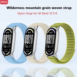 샤오미 미밴드 10 9 8 스마트 스포츠 팔찌 손목 밴드 시계줄 나일론 스트랩, 교체용 액세서리