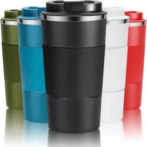 인조이 17온스 여행용 커피 컵 단열 머그 보온 텀블러 뚜껑 누수 방지 재사용 가능 스테인리스 스틸 머그잔