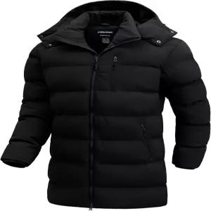 CTFASH 남성 겨울 코트 롱 패딩 재킷 방수 스키 파카 두꺼운 단열 아우터와 탈착식 후드