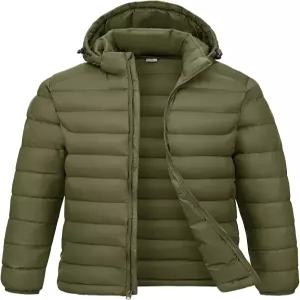 탈부착이 가능한 후드 경량 방수 겨울 패딩 코트가 있는 Rdruko 남성용 재킷