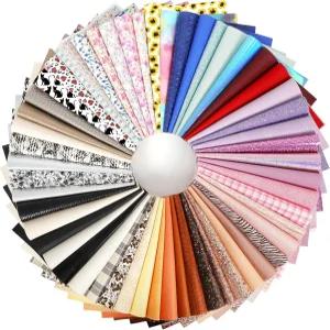 로토펀 30 랜덤 컬러 인조 가죽 시트 8X 6인치 다양한 스타일 혼합 글리터 그레인 텍스처 패턴 귀걸이용 및