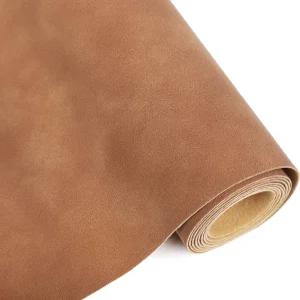 펀컬러 프로스트 인조 가죽 롤 12x52 인치 브라운 소프트 스웨이드 원단 합성 고형 시트 귀걸이 제작