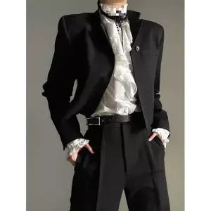 봄 여름 정장 자켓 재킷 블레이저 수트 트렌디한 블랙 슬림핏 숏 심플하고 내구성 좋은 다림질 필요 없는