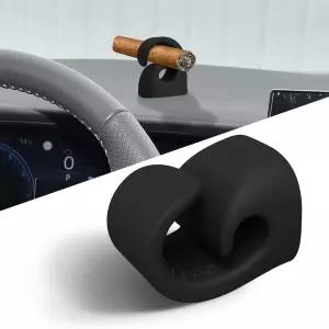 HQRNYP 시가 홀더 세트 골프 카트용 휴대용 실리콘 클립 자동차 액세서리 그릴 낚시용 금속 패드가 장착된