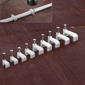 100PCS 플랫 네일 클립 케이블 4mm/6mm/7mm/8mm/9mm/10mm/12mm/14mm 와이어  전기 코드 타이 홀더