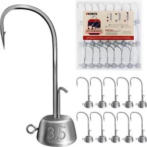 프로바이트 네드 리그 지그 헤드 키트 - 베이스 앤 크래피 낚시 미끼용 버섯 후크 30개 담수 및 바닷물의