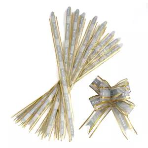 포장작업용 원터치 선물 포장 리본 끈 그레이 10입