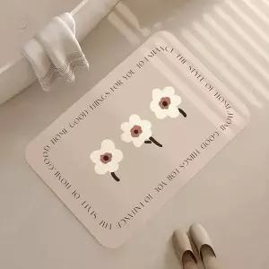 TBZ 플라워 구조토 화장실발매트 주방발판 화이트