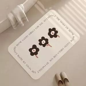 TBZ 플라워 구조토 화장실발매트 주방발판 블랙