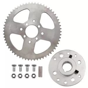 루이키모토 고 카트 1인치 보어 1/4인치 키웨이 리어 스틸 스프로킷 8홀 420 60T 체인 드라이브 부품용