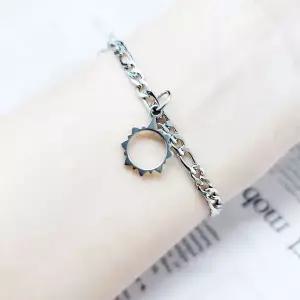 써지컬 학생 우정 커플 하트 자석 해와달 팔찌 실버