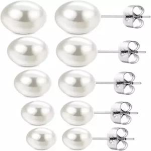 주얼리샵 인조 진주 스터드 귀걸이 5쌍 스테인리스 스틸 저자극 스타터 세트 여성용