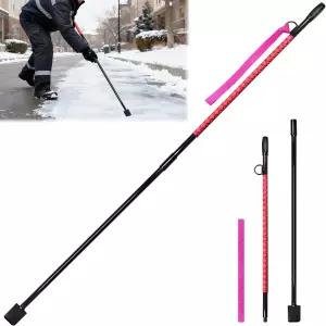 SFNSM 63 얼음 낚시용 치즐 롱핸들 스크레이퍼 2-섹션 분리 가능 효율적인 치즐링을 위한 헤비 듀티 치퍼