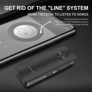 블루투스 5.3 오디오 송신기 수신기 2 in 1 자동차 차량용 호환 무선 핸즈프리 어댑터 3.5mm 키트 음악 Aux