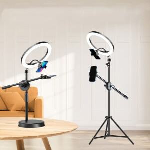 링라이트가 핸드폰 용 호환 30CM 오버 헤드 삼각대 비디오 촬영 데스크탑 핸드폰 브래킷  플로어 스탠드