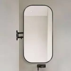 벽부착 회전 거울 미러 화장실 회전거울 원형 화이트 욕실