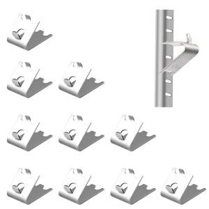 10팩 920158 냉동고 선반 클립, 스테인리스 스틸 냉장고 쿨러 선반 지지 클립, 냉장고 냉장 선반 교체 클립 브래킷, 곡선형 냉장고 버클 클립, 금속 선반 클립