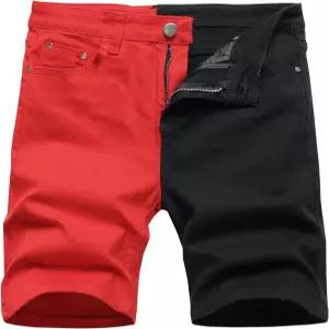 롱비다 남성 데님 반바지 신축성 투톤 슬림 핏 청바지 쇼트 2025 캐주얼 여름 패션 숏 팬츠 포켓 포함