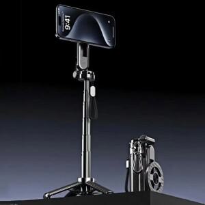 4-in-1 다기능 마그네틱 자석 미니 셀카봉 360도 회전 ° 무선 블루투스 제어 휴대폰 거치대