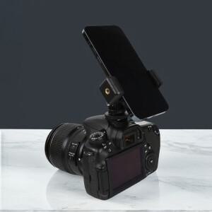 카메라 슈 폰 삼각대 마운트 어댑터 360 ° 캐논 호환 니콘 호환 소니 호환 DSLR용 호환 회전식 휴대폰 거