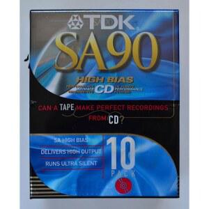 TDK SA90 하이 바이어스 CD 슈퍼 아빌린 타입 II 오디오 카세트 테이프 - 10팩