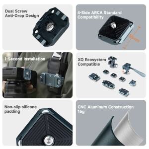 알루미늄 합금 퀵 릴리스 플레이트 - 아르카 삼각대 XQ QR 시스템 DSLR/미러리스 카메라 베이스용 호환 편
