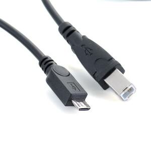 휴대폰 태블릿 프린터용 호환 3.2피트 마이크로 USB 수컷 B 타입 수컷 데이터 OTG 케이블