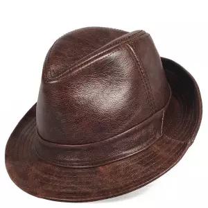 정장모자 영국모자 남성용 가죽 신사모자 중절모자 남성 중절모 벙거지 모자 중년 겨울