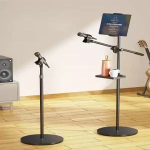 안정적인 마이크 스탠드 라이브 데스크탑 스튜디오 트레이 카드 삼각대 탁상용 테이블 금속